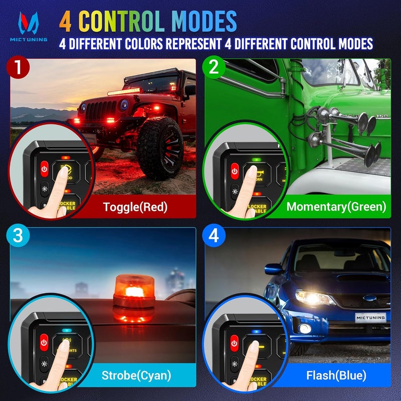 MICTUNING 12 Gang Switch Panel, P1B LED Touch Control Panel Box with Electronic Fuses Car Touch Switch Box Universal for Truck ATV UTV Boat Marine RV SUV Caravan Camper, 2 Years Warranty - Image 3